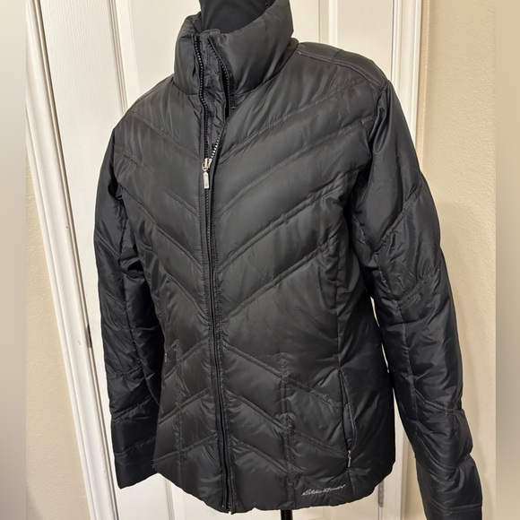 Eddie Bauer Goose Down Black Puffer Jacket coat Medium Packable Puffy Packable - Picture 15 of 16